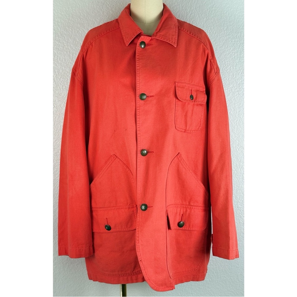 Paul & Shark Men’s Yachting Barn Jacket 100% Cotton Red/Orange, size Large